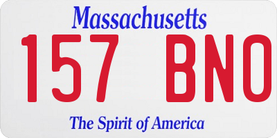 MA license plate 157BN0