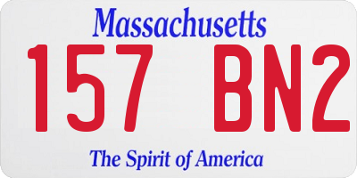 MA license plate 157BN2