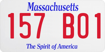 MA license plate 157BO1