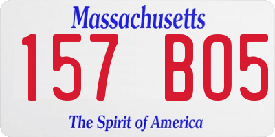 MA license plate 157BO5