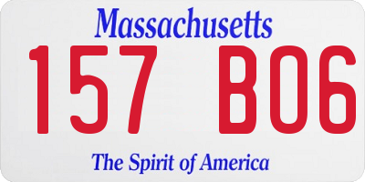 MA license plate 157BO6