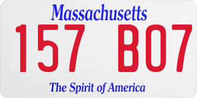MA license plate 157BO7