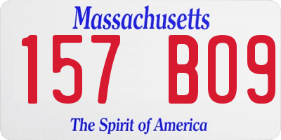 MA license plate 157BO9