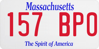 MA license plate 157BP0