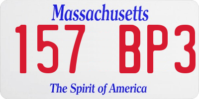 MA license plate 157BP3