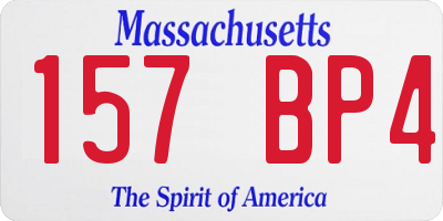 MA license plate 157BP4