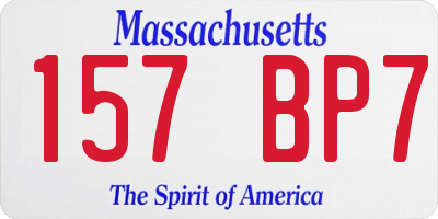 MA license plate 157BP7