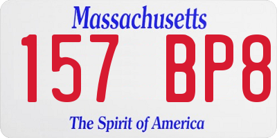 MA license plate 157BP8
