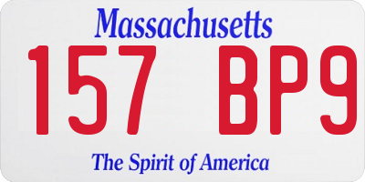 MA license plate 157BP9