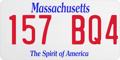 MA license plate 157BQ4
