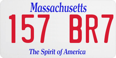 MA license plate 157BR7