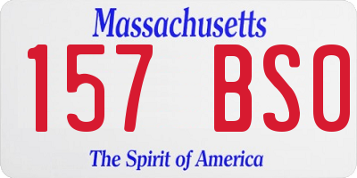MA license plate 157BS0