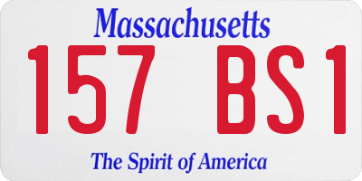 MA license plate 157BS1