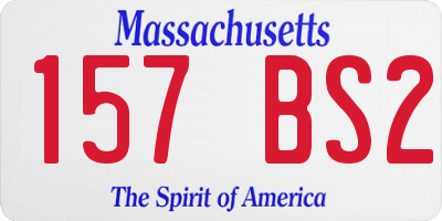 MA license plate 157BS2
