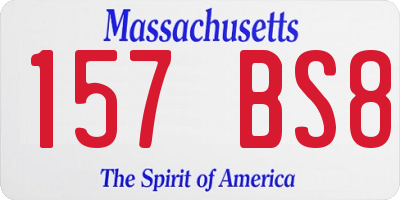 MA license plate 157BS8