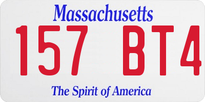 MA license plate 157BT4