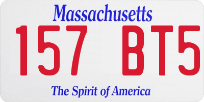 MA license plate 157BT5