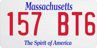 MA license plate 157BT6