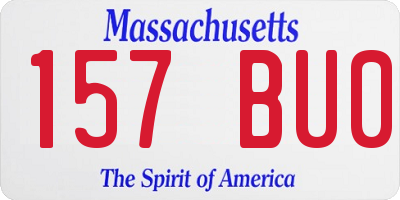 MA license plate 157BU0