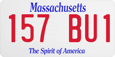 MA license plate 157BU1