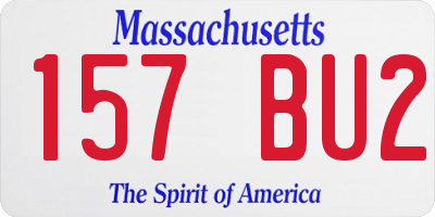 MA license plate 157BU2