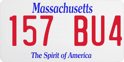 MA license plate 157BU4