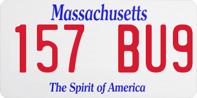 MA license plate 157BU9