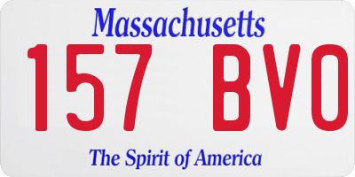 MA license plate 157BV0
