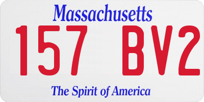 MA license plate 157BV2