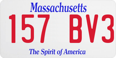 MA license plate 157BV3