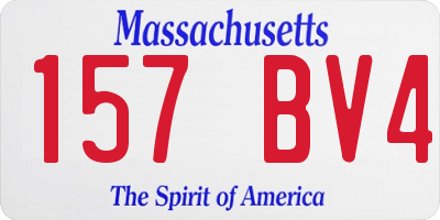 MA license plate 157BV4
