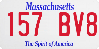 MA license plate 157BV8