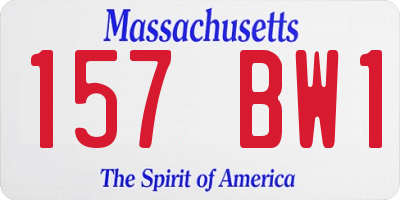MA license plate 157BW1