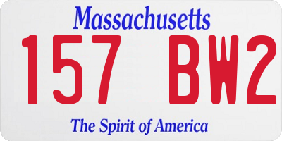 MA license plate 157BW2