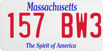 MA license plate 157BW3