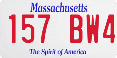 MA license plate 157BW4