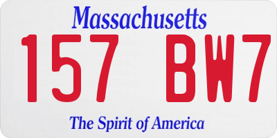 MA license plate 157BW7