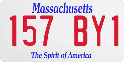 MA license plate 157BY1
