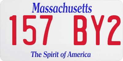 MA license plate 157BY2