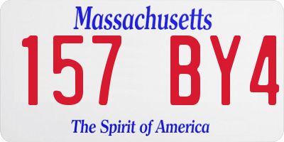 MA license plate 157BY4