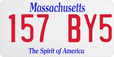 MA license plate 157BY5