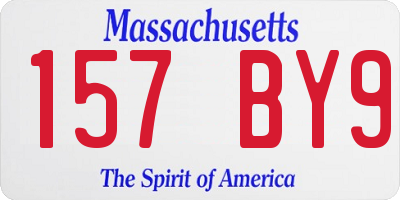 MA license plate 157BY9