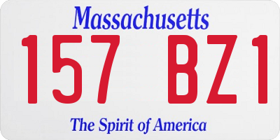 MA license plate 157BZ1
