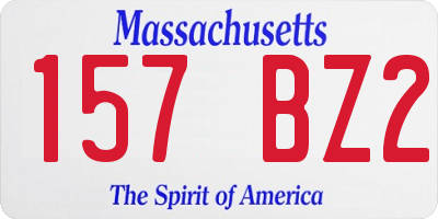 MA license plate 157BZ2