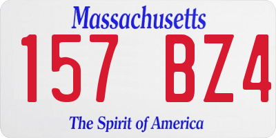 MA license plate 157BZ4