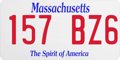 MA license plate 157BZ6
