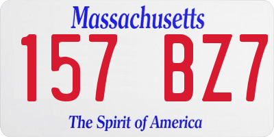 MA license plate 157BZ7