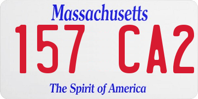 MA license plate 157CA2