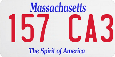 MA license plate 157CA3