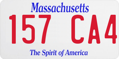 MA license plate 157CA4